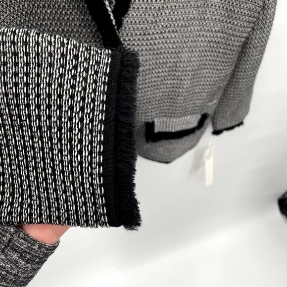 Belford NWT Pima Cotton Tweed 2 Button Jacket Blazer with Fringe #204350 // M - Picture 7 of 13